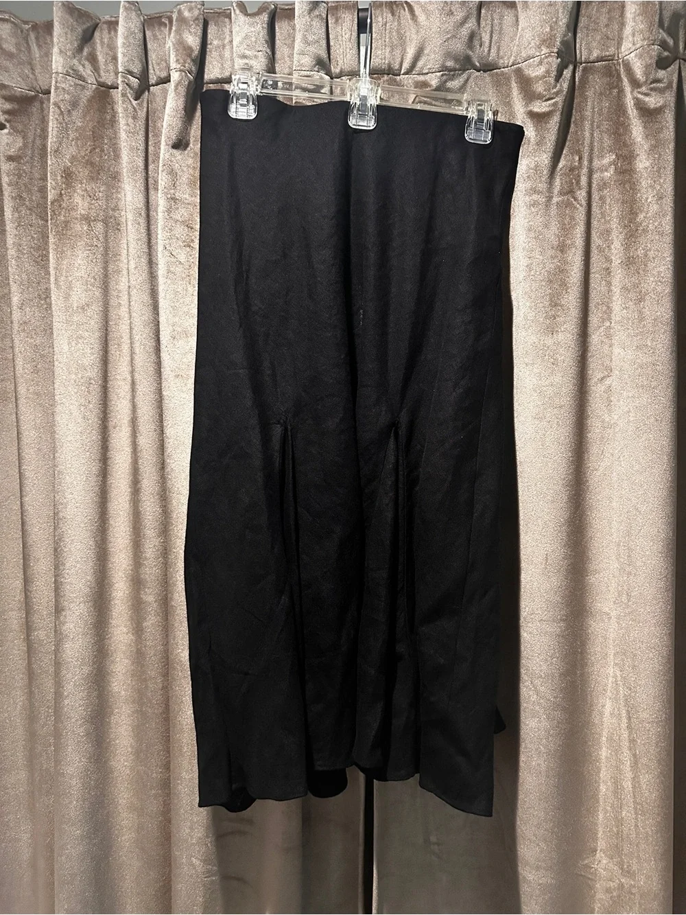 J. Crew Black A-Line Gwyneth Flounce-Hem Linen Skirt
